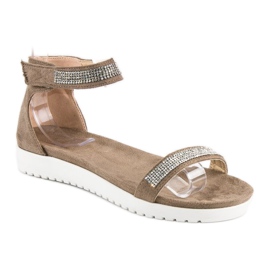 Evento Sandale elegante cu velcro maro 1