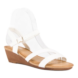 Bello Star Sandale cu pană confortabile alb 1