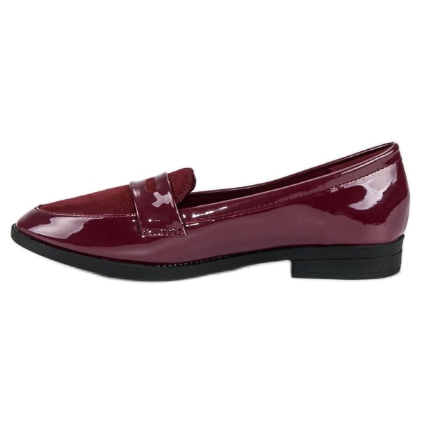 Best Shoes Mocasini lăcuiți burgundy multicolor roșu 1