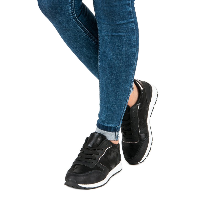 Pantofi negri cu șireturi negru 1