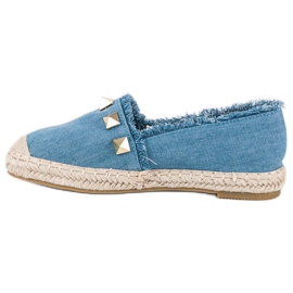 Bestelle Espadrile din denim cu strasuri albastru 1