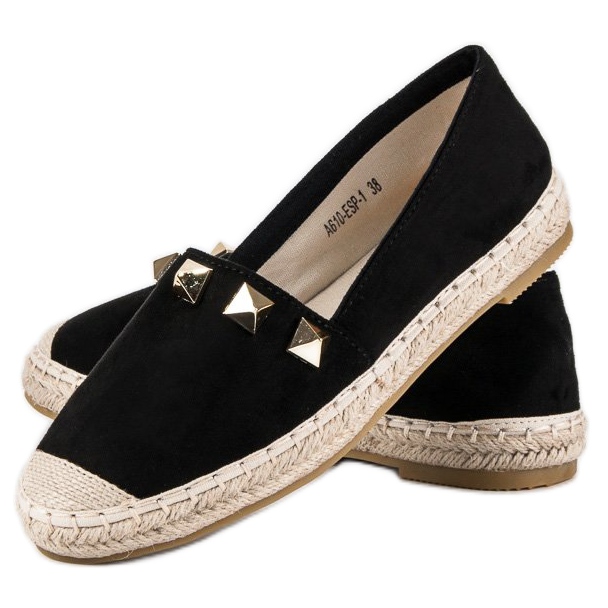 Bestelle Espadrile negre cu strasuri negru 2