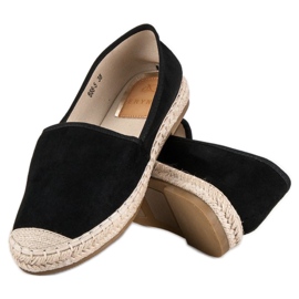 Erynn Espadrile din piele intoarsa negru 2
