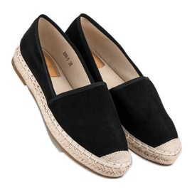 Erynn Espadrile din piele intoarsa negru 1