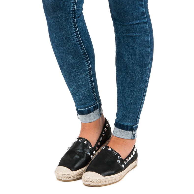 Forever Folie Espadrile negre cu crampoane negru 1 Forever Folie Espadrile negre cu crampoane negru 1