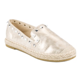 Forever Folie Espadrile aurii cu crampoane de aur 1