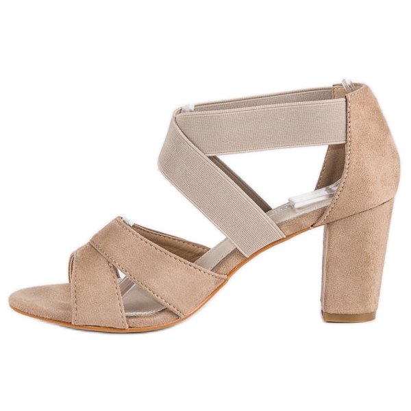 Filippo Sandale de piele intoarsa pe un post maro 1