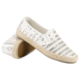 McKey Espadrile cu dungi la modă gri 1