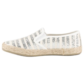 McKey Espadrile cu dungi la modă gri 4