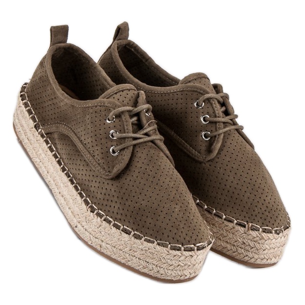 Seastar Espadrile ajurate pe platformă verde 1