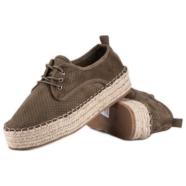 Seastar Espadrile ajurate pe platformă verde 2