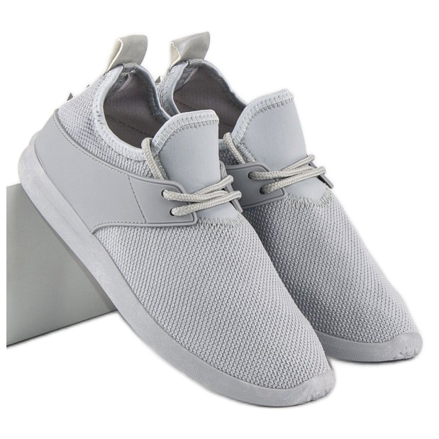 Super Me Tenisi gri din material textil 1
