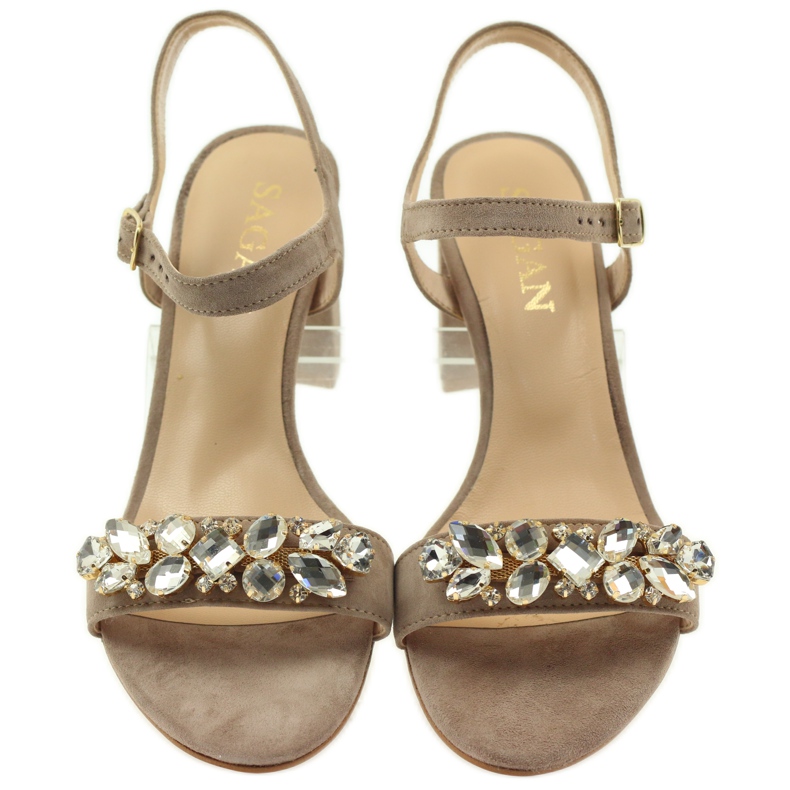 Sandale pe stâlpul Sagan 53214 bej 4