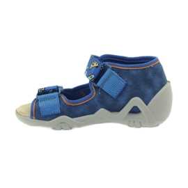 Sandale Befado inserție piele 250p albastru portocale 2