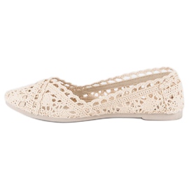 Seastar Balerini din dantela bej 1