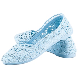 Seastar Balerini din dantela albastra albastru 2