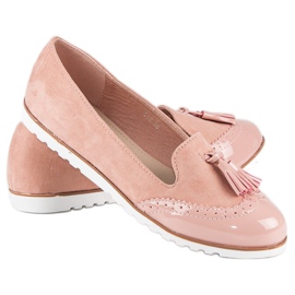 Super Me Mocasini roz cu franjuri 2 Super Me Mocasini roz cu franjuri 2