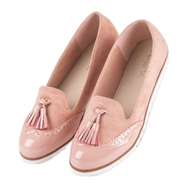 Super Me Mocasini roz cu franjuri 1 Super Me Mocasini roz cu franjuri 1