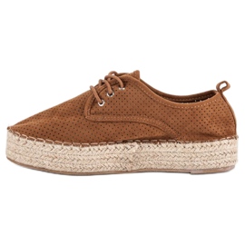 Seastar Espadrile ajurate pe platformă maro 1