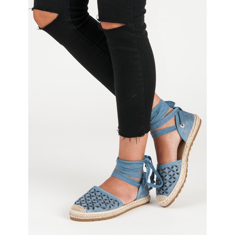 Sweet Shoes Espadrile cu noduri albastru 2