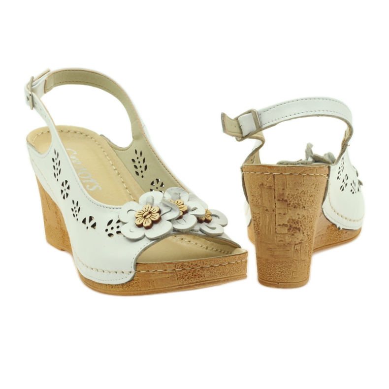 Sandale Gregors 648 cu pană alb 3