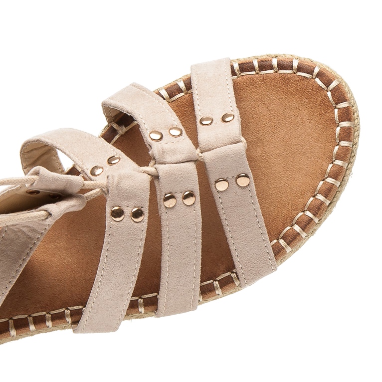 Vices Cizme romane plate cu legare maro 1