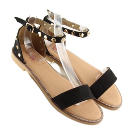 Sandale negre cu crampoane 117-11 negre negru 2