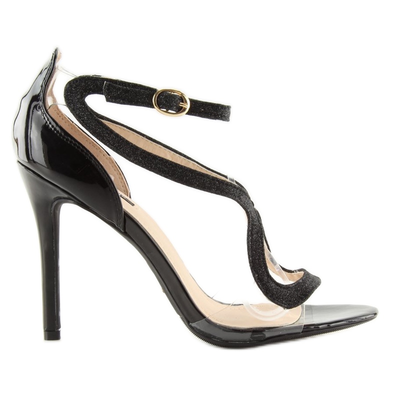 Sandale negre pe un toc înalt 1443 negru 2