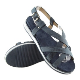 Sandale de dama foarte confortabile bleumarin 1499 Navy albastru marin 1