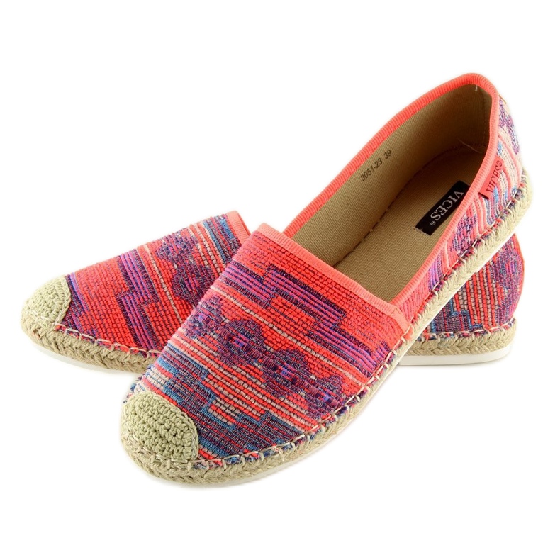 Espadrile dama Fluo 3051 Fushia portocale 2