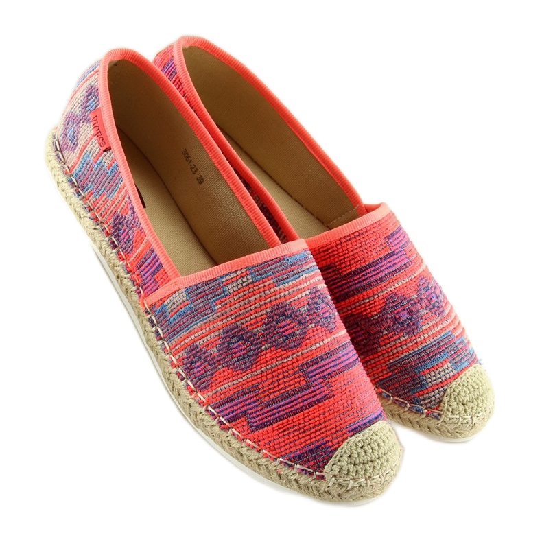 Espadrile dama Fluo 3051 Fushia portocale 1