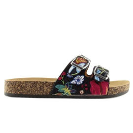 Papuci cu talpă din plută neagră 6231 negru 2 Papuci cu talpă din plută neagră 6231 negru 2