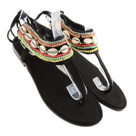 Sandale negre cu margele 8241 negre negru 1