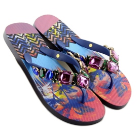 Flip-flops cu pietre 8250 Albastru violet 2