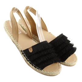 Espadrile negre stil caraibian 8413 negru 2