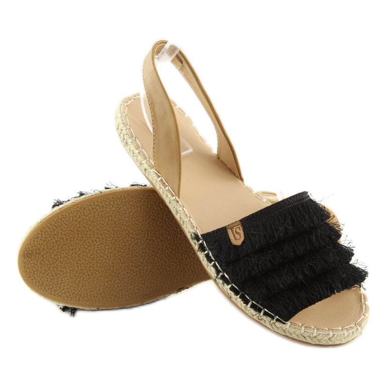 Espadrile negre stil caraibian 8413 negru 1