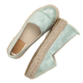 Espadrile slip-on pe platformă verde 7