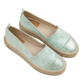 Espadrile slip-on pe platformă verde 8