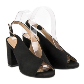 Lovery Sandale elegante cu toc înalt negru 1 Lovery Sandale elegante cu toc înalt negru 1