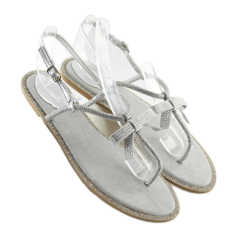 Sandale gri pentru femei flip-flops 17715 Grigio 2