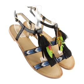 Sandale negre stil boho LQ-2662 negre negru 1