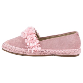 Vices Vicii de espadrile din piele intoarsa roz 1