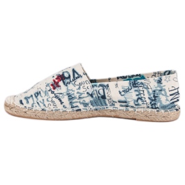 McKey Espadrile elegante alb albastru albastru marin 1