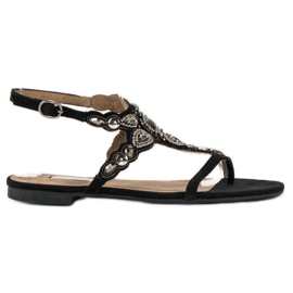 Corina Flip-flops eleganti negru gri 1