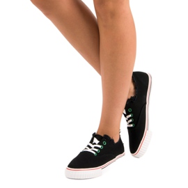 L&H Tenisi legați la modă negru 1