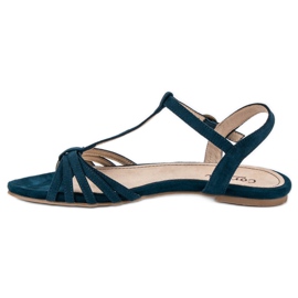 Corina Sandale plate bleumarin albastru 1