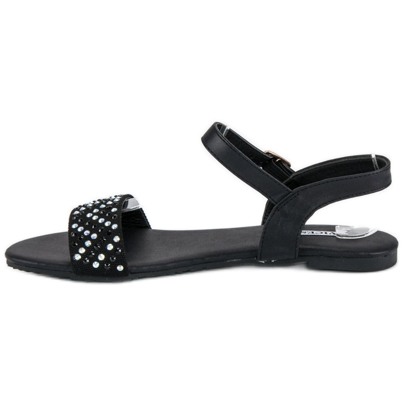 Vices Sandale cu vicii plate elegante negru 1 Vices Sandale cu vicii plate elegante negru 1