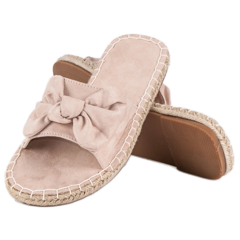 Flip-flops espadrile din piele intoarsa maro 2