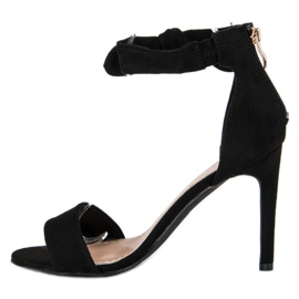 Bestelle Sandale din piele intoarsa cu fermoar negru 1 Bestelle Sandale din piele intoarsa cu fermoar negru 1
