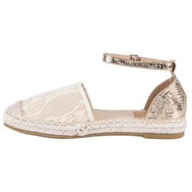 Nio Nio Espadrile din dantela maro galben 1 Nio Nio Espadrile din dantela maro galben 1